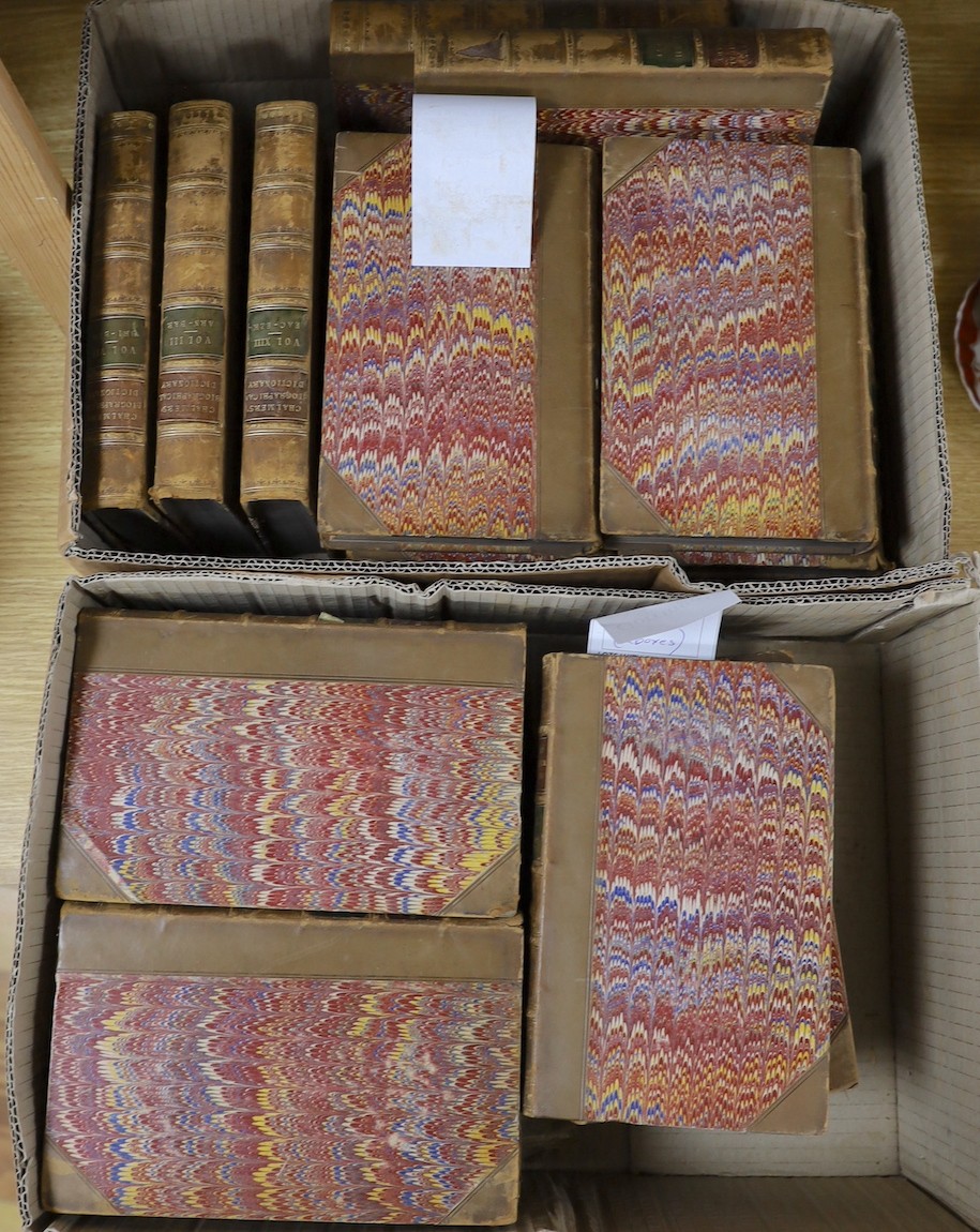 Chalmers, Alexander - The General Biographical Dictionary ... new edition, revised and englarged, 25 vols (only, ex. 32). contemp. half calf and marbled board, panelled spines with red and green labels, 1812-17